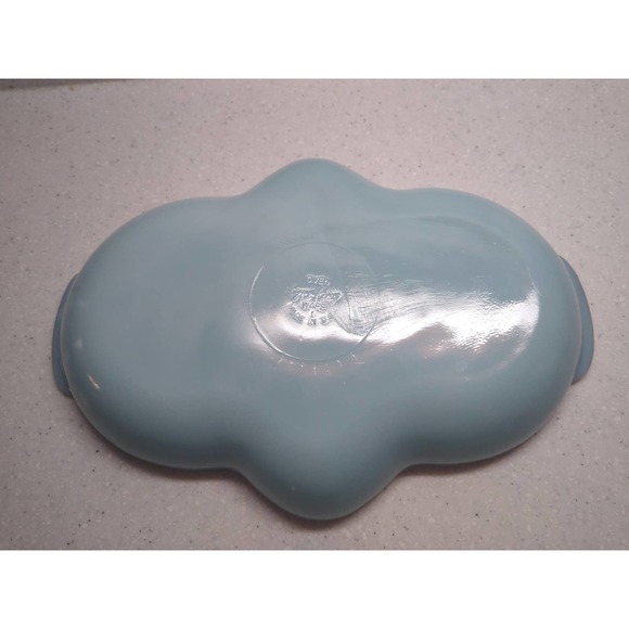 Fire king Delphite blue turquoise three part divided relish tray candy nut dish - Picture 3 of 5